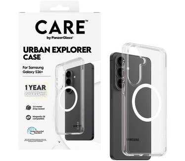 PanzerGlass CARE™ by PanzerGlass® Urban Explorer Case Transparent w. White Qi Samsung Galaxy S26+