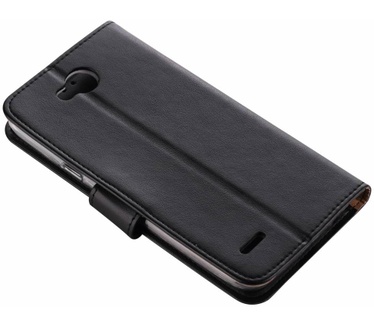 Luxe Lederen Bookcase hoesje voor de LG X Power 2 - Zwart (LG X Power 2) Zwart