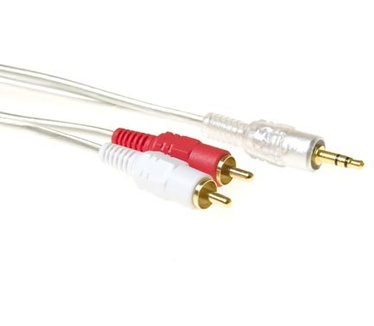 ACT High quality 2x tulp male naar 1x 3.5mm stereo jack male