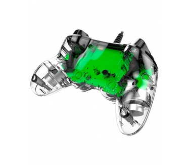 Nacon Officieel gelicenseerde Illuminated Wired Compact Controller voor PS4 - groen Groen, Transparant