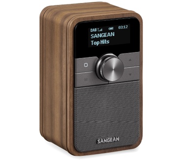 Sangean DDR-8 compacte houten DAB+ en FM radio met Bluetooth ontvangst, Vintage Walnut