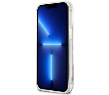 Guess Flower Liquid Glitter Case iPhone 13 Pro Max (6.7") - Paars Paars