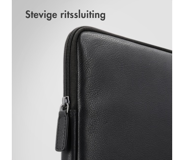 Accezz Leather Laptop hoes met rits 15-16 inch - Laptopsleeve - Zwart