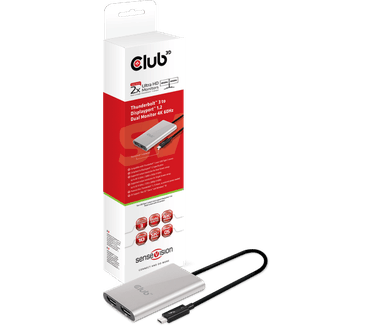 Club 3D Thunderbolt&#8482; 3 to Displayport&#8482; 1.2 Dual Monitor 4K 60Hz