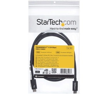 Startech.com 1m Thunderbolt 3 (20Gbps) USB-C kabel Thunderbolt/USB/DisplayPort compatibel Zwart