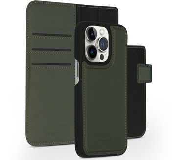 Accezz Premium Leather 2 in 1 Wallet Bookcase iPhone 14 Pro - Groen