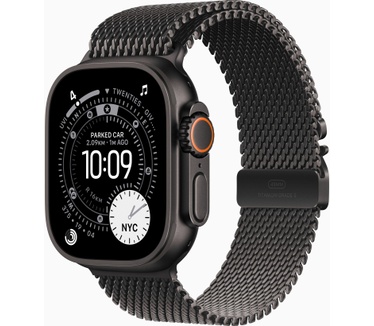 Apple Watch Ultra 3, Milanees bandje L, Zwart (Zwart)