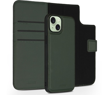 Accezz Premium Leather 2 in 1 Wallet Bookcase iPhone 15 Plus - Groen