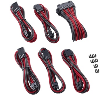Cablemod PRO ModMesh Cable Extension Kit Carbon/Rood Rood, Zwart