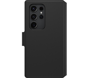 Otterbox OtterBox Strada Via Case voor Galaxy S23 Ultra , Schokbestendig, Valbestendig, Slank, Soft Touch Beschermende Folio Case met Kaarthouder, 2x Getest volgens Militaire Standaard, Zwart