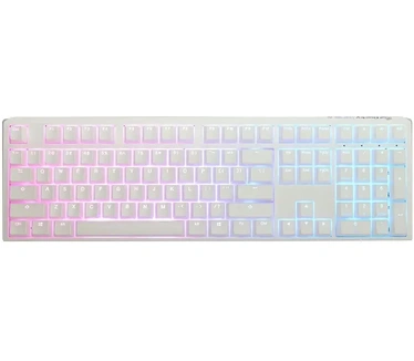Ducky ONE 3 Aura White - Toetsenbord MX Blue full-size - US-layout - wit