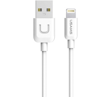 Usams U-Turn Standaard USB naar Lightning Kabel (100cm) - Wit