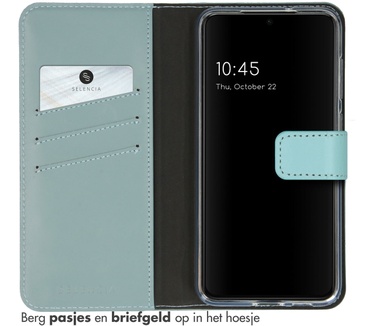 Selencia Echt Lederen Bookcase Samsung Galaxy S23 - Air Blue