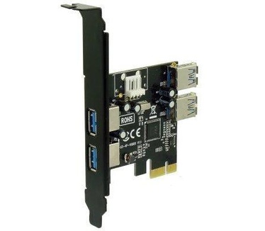 Sedna SE-PCIE-USB3-4, PCIe, USB 1.1, USB 2.0, USB 3.0, 2 x USB-A/F: 2 x USB-A/M, PC, Multi, CE, FCc