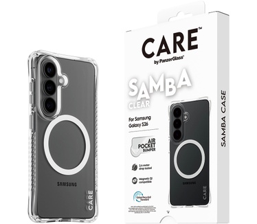 PanzerGlass CARE™ by PanzerGlass® Samba Case Transparent w. White Qi Samsung Galaxy S26