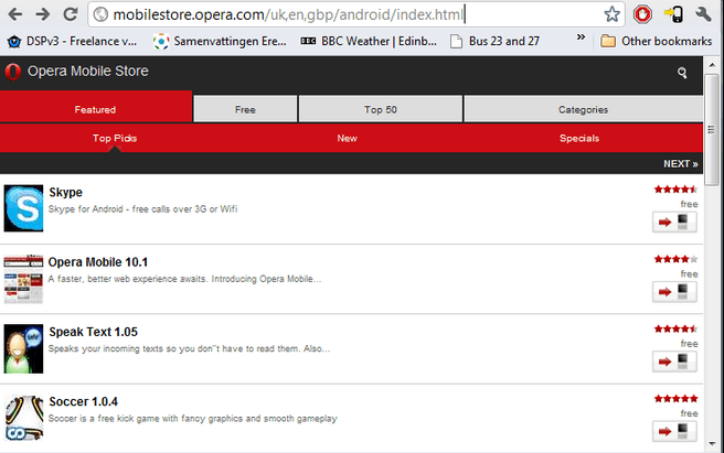 Opera Mobile Store