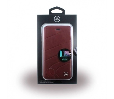 Mercedes-Benz Originele Wave III Folio Bookcase voor de iPhone 6 / 6S / 7 en 8 Bordeaux Rood