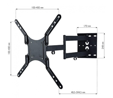Techly 23-55 Universal LCD TV Wall Mount Bracket Black" ICA-PLB 136M