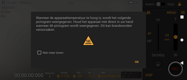 Sony Xperia 5 IV hittewaarschuwing