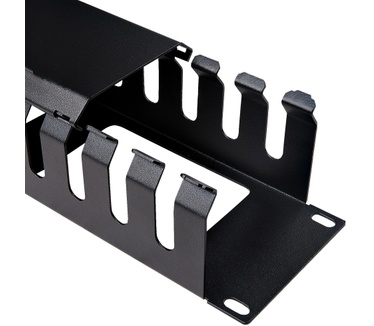 Startech.com 2U Horizontale Kabelgoot met Deksel voor 19" Server Rack - Vingergoot Kabelmanagement Paneel met Open Sleuven - Raceway Panel