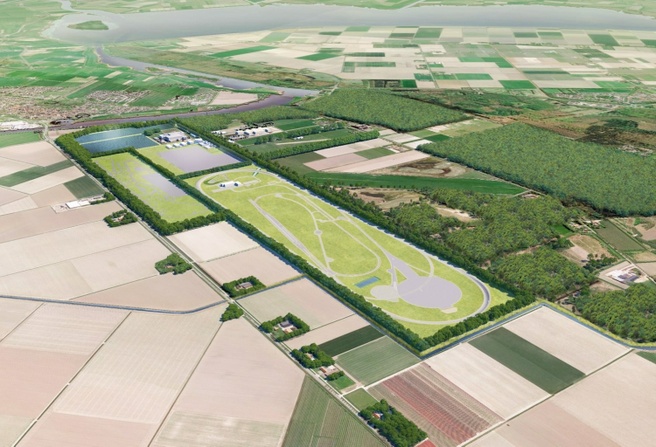 Een vroege versie van het MITC, met rechts het testcircuit van RDW
