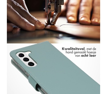 Selencia Echt Lederen Bookcase Samsung Galaxy S23 Plus - Air Blue