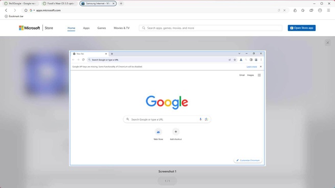 Samsung Internet voor Windows