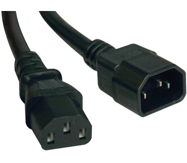 Tripp-Lite Standard Computer Power Extension Cord Lead Cable, 10A, 18AWG (IEC-320-C14 to IEC-320-C13), 1.22 m (4-ft.)