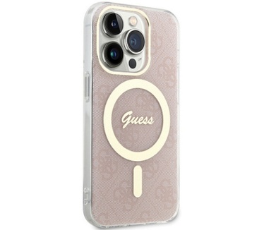 Guess 4G MagSafe Back Case Apple iPhone 15 Pro Max (6.7") - Roze Roze