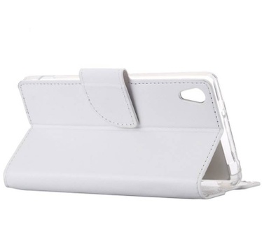 Luxe Lederen Bookcase hoesje voor de Sony Xperia Z5 - Wit (Sony Xperia Z5) Wit