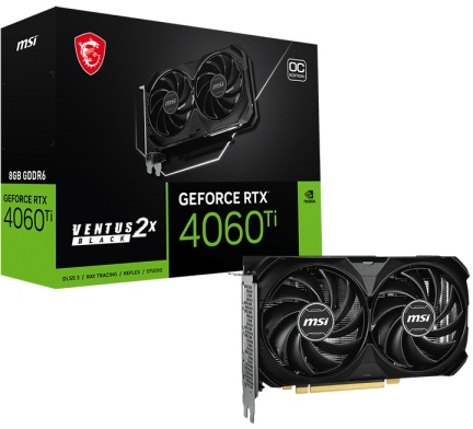 MSI GeForce RTX 4060 Ti 8GB Ventus 2X Black E1 OC