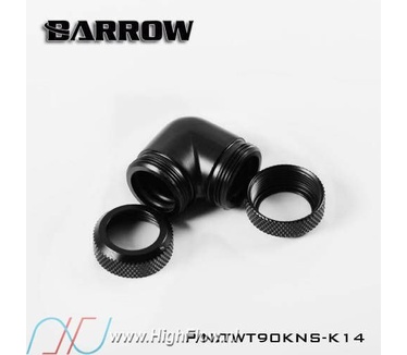 BarrowCH Barrow 14mm OD - Twin Seal Hard Tube 90 Degree Compression Fitting - Black