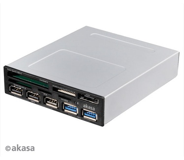 Akasa Akasa AK-ICR-17 interne USB 3.0 5-poort cardreader met eSATA en 3xUSB 2.0 en 2xUSB 3.0 - zwart