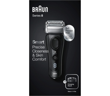 Braun Braun Series 8 8410s Elektrisch Scheerapparaat, Wet & Dry, Met Oplaadstandaard