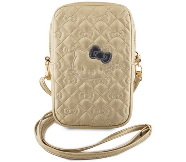 Hello Kitty Quilted Heuptas met Riem (Scherm tot 7 Inch) - Goud