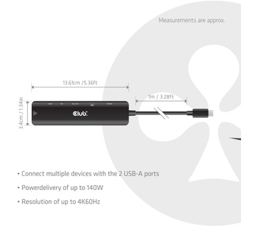Club 3D 7-1 USB-C® naar HDMI™-hub