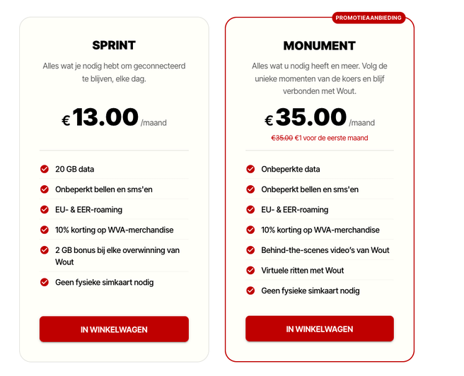 Aanbod WVA Mobile. Bron: WVA Mobile