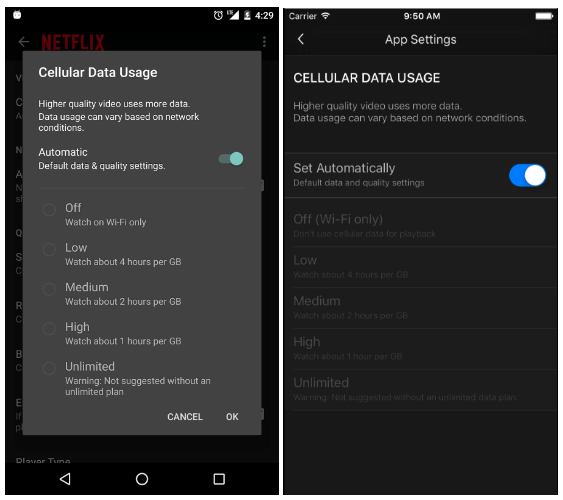 netflix bitrate
