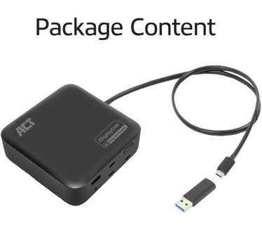 ACT USB-C Docking Station 4K, for 2 HDMI/DisplayPort monitors, DisplayLink
