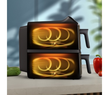 Philips Gestapelde Philips Airfryer met twee manden uit de 4000-serie