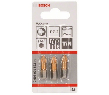 Bosch Bits Max Grip voor Pozidriv-kruiskopschroeven