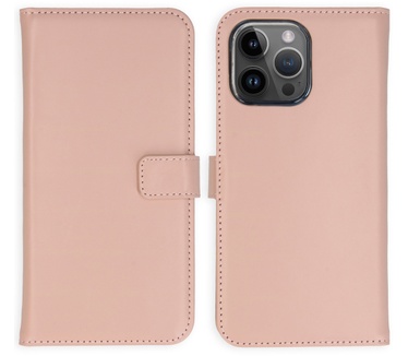 Selencia Echt Lederen Bookcase iPhone 15 Pro Max - Dusty Pink