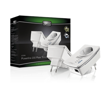 Sweex Powerline 200 Passthrough Adapter Kit - Bridge - HomePlug AV
