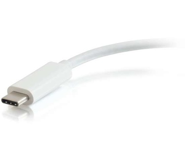 CablesToGo USB C Ethernet and 3-Port USB Hub - White - Hub - 3 Ports