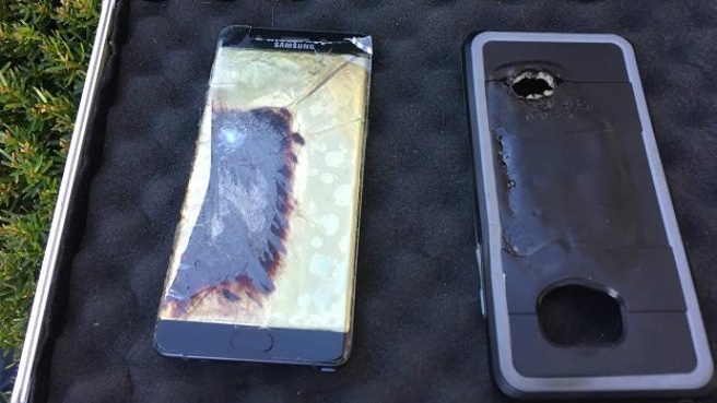 Foto ontplofte Note 7 Kentucky