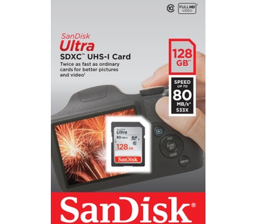 Sandisk Ultra SDXC Class 10 UHS-I 80MB/s 128GB