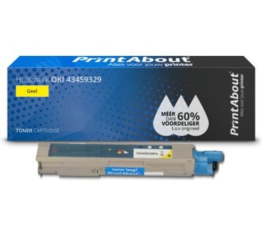 PrintAbout Huismerk OKI 43459329 Toner Geel