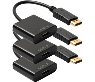 qMust DisplayPort Male naar HDMI Female kabel - 20cm - set van 3 stuks