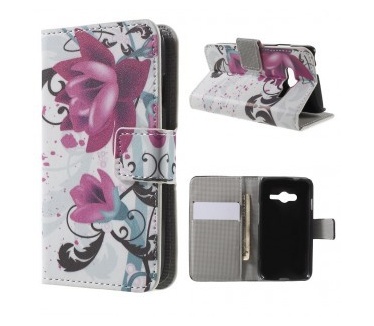 qMust Samsung Galaxy Trend 2 Lite Wallet Case - hoesje met stand - Lotus Flower