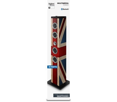 Bigben Interactive Stijlvolle vloerstaande luidspreker met afbeelding van de Britse vlag